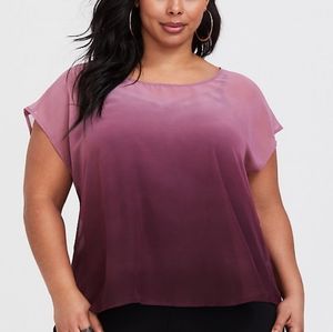 Torrid burgundy red ombre chiffon top 5